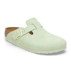 Birkenstock Boston Faded Lime Suede